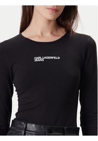 Karl Lagerfeld Jeans Body A4W17017 Czarny Slim Fit. Kolor: czarny. Materiał: bawełna #4