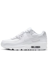 Buty młodzieżowe Nike Air Max 90 HF6358-102 - białe. Okazja: na co dzień. Kolor: biały. Materiał: guma, materiał. Szerokość cholewki: normalna. Model: Nike Air Max 90, Nike Air Max