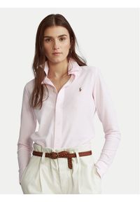 Polo Ralph Lauren Koszula Oxford 211664416 Różowy Slim Fit. Typ kołnierza: polo. Kolor: różowy. Materiał: bawełna #1
