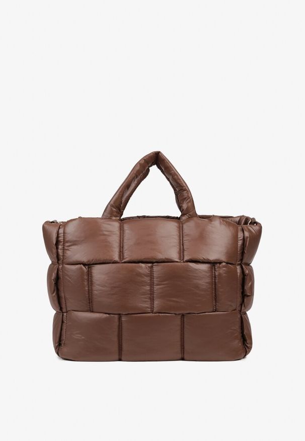 Renee - Brązowa Torebka Typu Shopper Ozdobiona Wypukłym Pikowaniem Vamiste. Kolor: brązowy. Wzór: aplikacja. Materiał: pikowane. Styl: casual