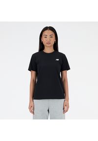 Koszulka damska New Balance WT41509BK – czarna. Kolor: czarny. Materiał: bawełna. Długość rękawa: krótki rękaw. Długość: krótkie