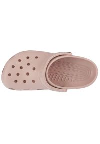 Klapki Crocs Classic Clog W 10001-6UR różowe. Okazja: na spacer. Kolor: różowy. Materiał: materiał. Styl: klasyczny, wakacyjny #4