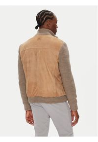 Milestone Kurtka skórzana MSNicolas 531628 60690 Beżowy Regular Fit. Kolor: beżowy. Materiał: akryl, skóra #2