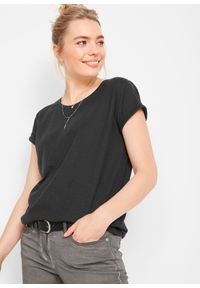 bonprix - Koszulka boxy. Kolor: czarny. Długość rękawa: krótki rękaw. Długość: krótkie #1
