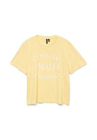 Vero Moda T-Shirt Sonna 10327143 Żółty Regular Fit. Kolor: żółty. Materiał: bawełna