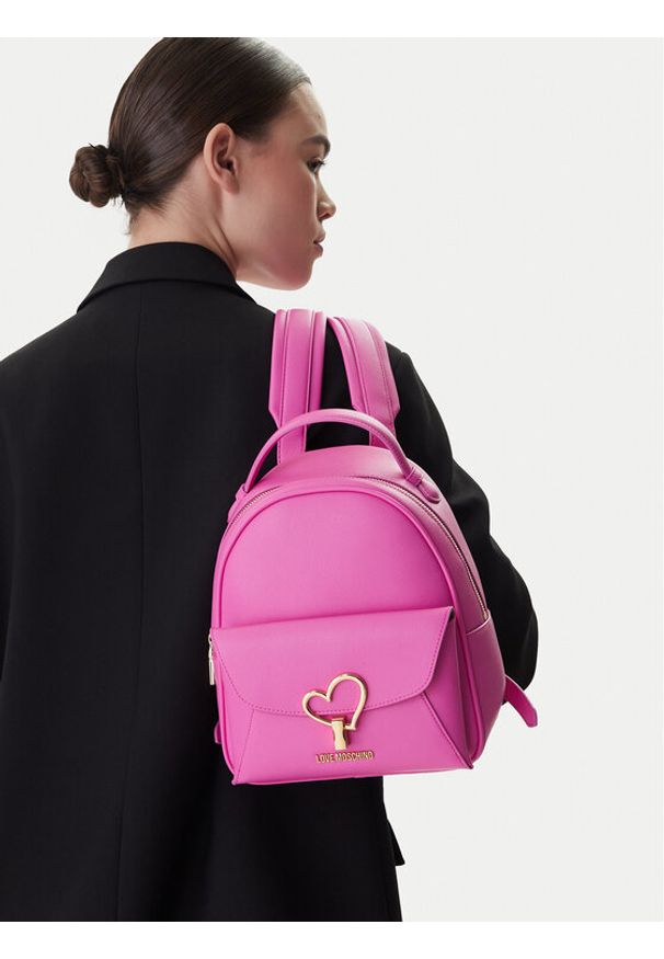 Love Moschino - LOVE MOSCHINO Plecak JC4137PP1OLQ0604 Różowy. Kolor: różowy. Materiał: skóra
