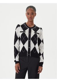 ICONA Kardigan RI5KT007 Czarny Regular Fit. Kolor: czarny. Materiał: wełna