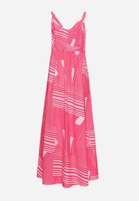 Born2be - Fuksjowa Sukienka z Kopertowym Dekoltem na Regulowanych Ramiączkach z Rozcięciami Jatila. Okazja: na co dzień. Typ kołnierza: dekolt kopertowy. Kolor: różowy. Długość rękawa: na ramiączkach. Typ sukienki: kopertowe. Styl: casual #5