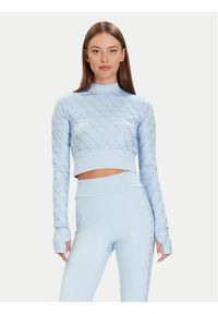 Guess Bluzka W5BP48 K7182 Niebieski Slim Fit. Kolor: niebieski. Materiał: syntetyk