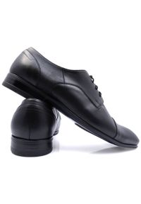 Modini - Czarne półmatowe obuwie wizytowe T94. Kolor: czarny. Materiał: skóra. Styl: wizytowy #5