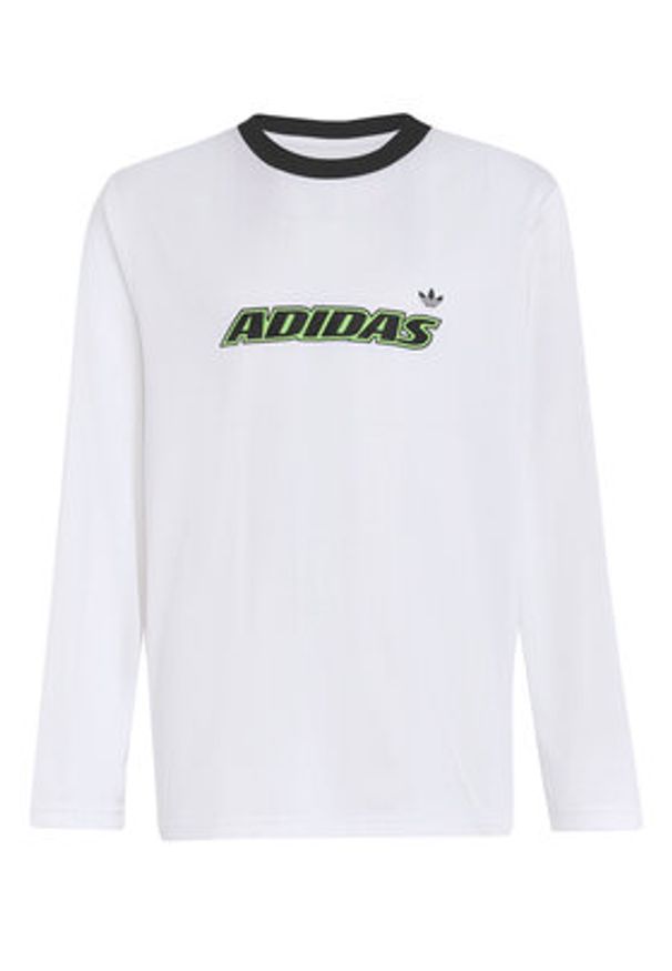 Adidas - adidas Bluzka JV8662 Biały Loose Fit. Kolor: biały. Materiał: syntetyk