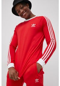 adidas Originals Longsleeve bawełniany HE9532 kolor czerwony. Okazja: na co dzień. Kolor: czerwony. Materiał: bawełna. Długość rękawa: długi rękaw. Styl: casual #5