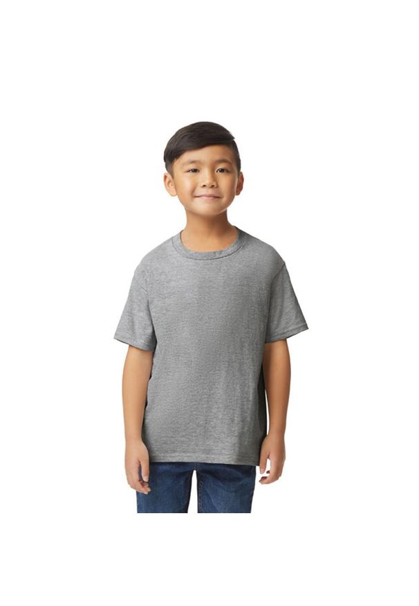 GILDAN - Koszulka Dziecięca Softstyle Midweight T-shirt. Kolor: szary. Materiał: poliester, bawełna. Sport: joga i pilates