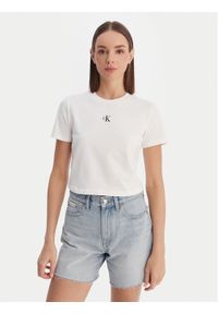 Calvin Klein Jeans T-Shirt LV047AB213 Biały Regular Fit. Kolor: biały. Materiał: bawełna #1