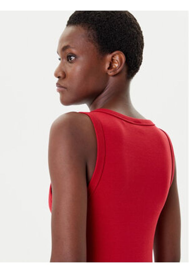 Hugo - HUGO Top Datamia 50514489 Czerwony Slim Fit. Kolor: czerwony. Materiał: bawełna