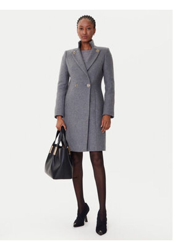 Rinascimento Płaszcz wełniany CFC0126218003 Szary Regular Fit. Kolor: szary. Materiał: syntetyk