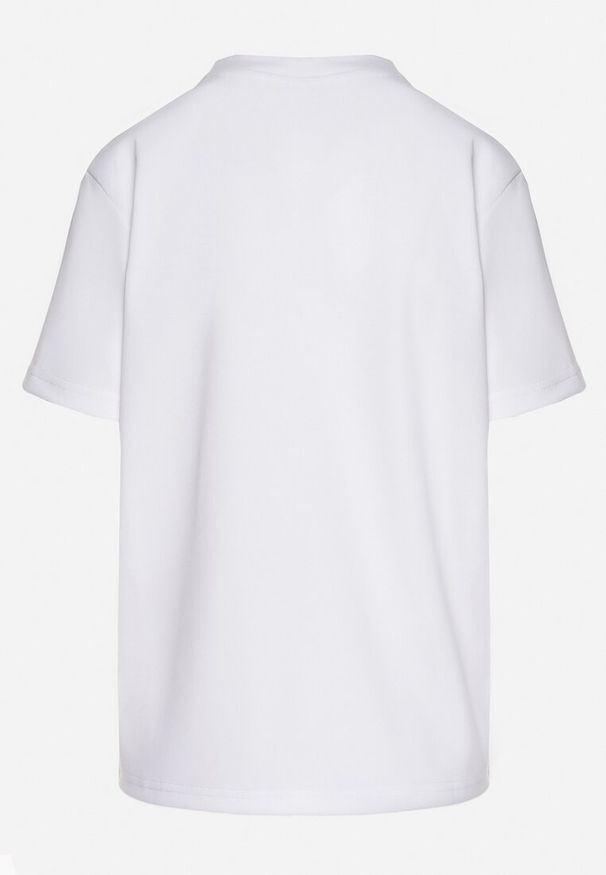 Born2be - Biały T-shirt z Małym Nadrukiem Tenalera. Okazja: na co dzień. Kolor: biały. Wzór: nadruk. Styl: klasyczny, elegancki, casual