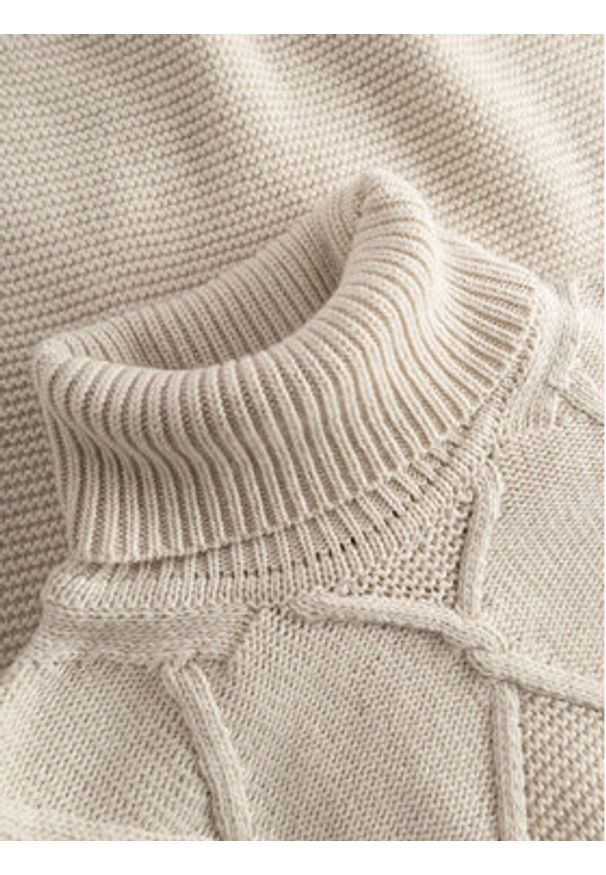 JOOP! Golf 17 JK-17Liono 30047360 Beżowy Modern Fit. Typ kołnierza: golf. Kolor: beżowy. Materiał: wiskoza, syntetyk