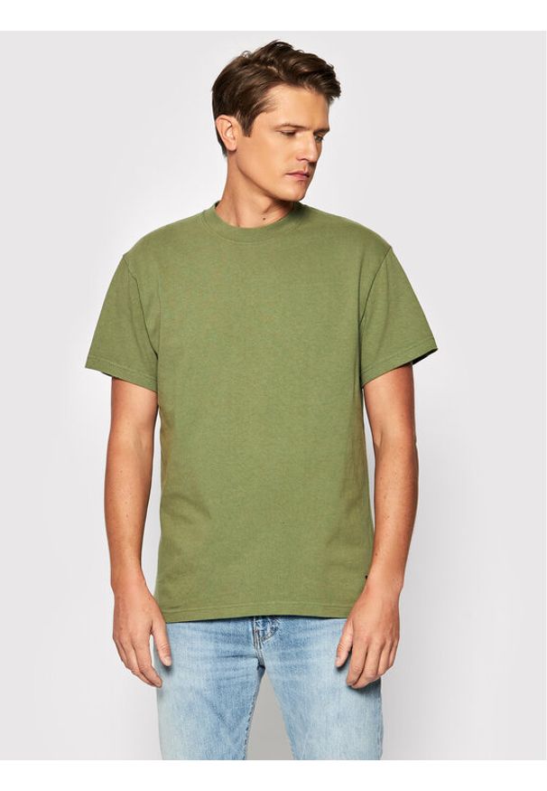 Deus Ex Machina T-Shirt Plain Millitary DMW2011241 Zielony Boxy Fit. Kolor: zielony. Materiał: bawełna