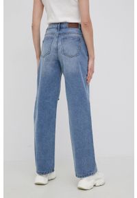 Noisy may - Noisy May jeansy bawełniane damskie high waist. Stan: podwyższony. Kolor: niebieski