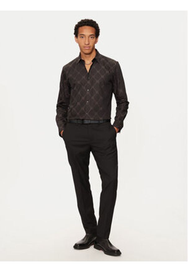 Hugo Koszula 50527459 Czarny Regular Fit. Kolor: czarny. Materiał: bawełna