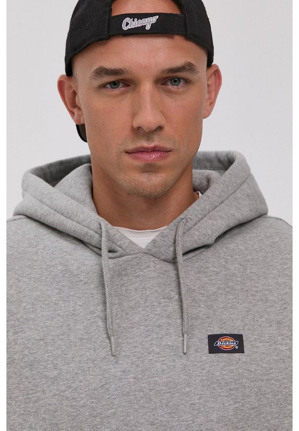 Dickies Bluza męska kolor szary gładka. Okazja: na co dzień. Kolor: szary. Materiał: dzianina. Wzór: gładki. Styl: casual