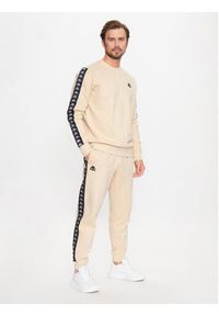 Kappa Spodnie dresowe 313014 Beżowy Regular Fit. Kolor: beżowy. Materiał: bawełna #4