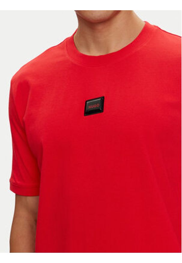Hugo T-Shirt Diragolino_Gel 50528171 Czerwony Regular Fit. Kolor: czerwony. Materiał: bawełna