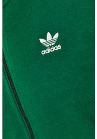 adidas Originals - Bluza bawełniana. Okazja: na co dzień. Typ kołnierza: kaptur. Kolor: zielony. Materiał: bawełna. Wzór: aplikacja. Styl: casual #2