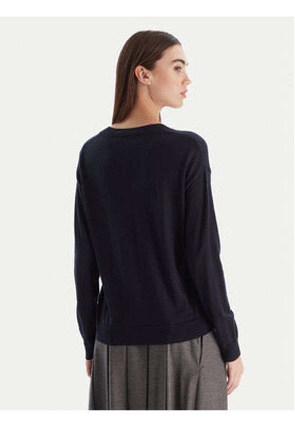 Weekend Max Mara Sweter Fiocchi 2525366042 Granatowy Regular Fit. Kolor: niebieski. Materiał: wełna
