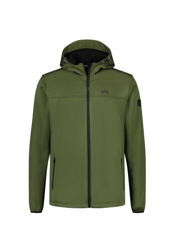 Jack Wolfskin - Męska Kurtka Softshell Kjelvik Dario Zielona - Ochrona Przed Wiatrem. Kolor: zielony. Materiał: softshell. Sport: turystyka piesza