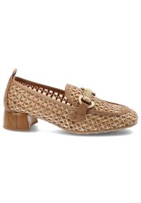 Półbuty damskie Hispanitas, ze skóry naturalnej ażurowa cholewka klasyczny fason mokasynów stabilny niski obcas, brązowe, RHV264828 Marrakech-V26 Des. Kolor: brązowy. Materiał: skóra. Szerokość cholewki: normalna. Wzór: ażurowy. Obcas: na obcasie. Styl: klasyczny. Wysokość obcasa: niski #5