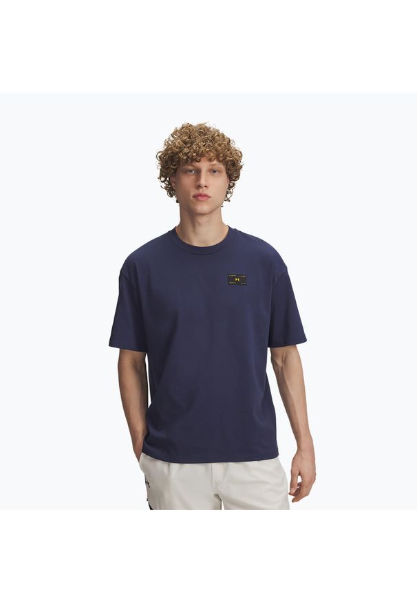 Koszulka Under Armour Woven Label Heavyweight. Kolor: niebieski. Sport: fitness