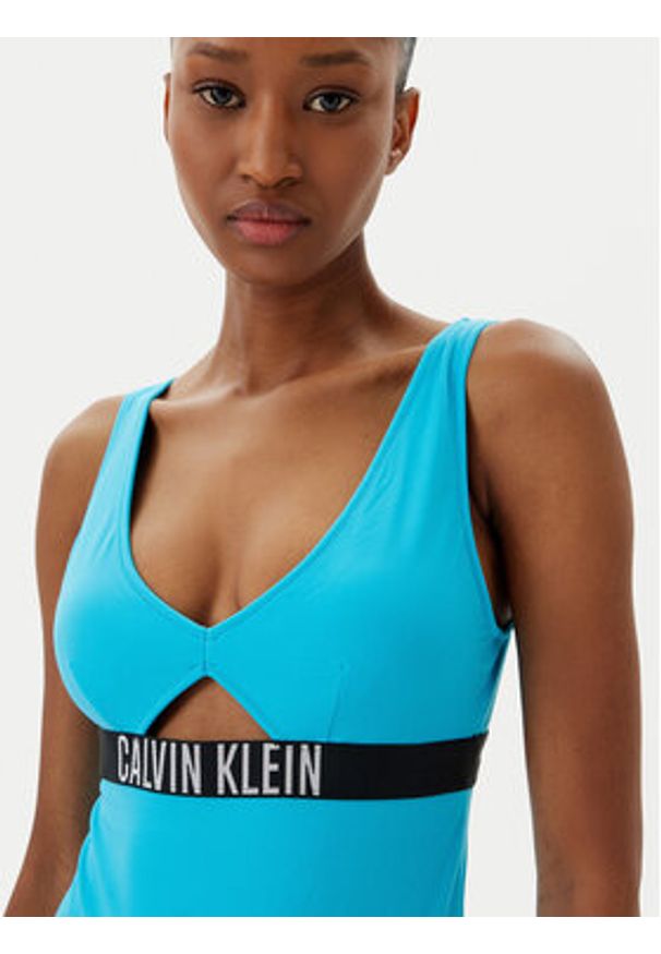 Calvin Klein Swimwear Strój kąpielowy KW0KW02746 Niebieski. Kolor: niebieski. Materiał: syntetyk