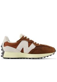 Buty New Balance U327WRL - brązowe. Okazja: na co dzień. Zapięcie: sznurówki. Kolor: brązowy. Materiał: guma, zamsz, skóra. Szerokość cholewki: normalna