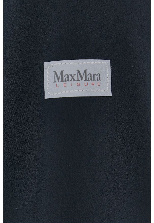 Max Mara Leisure bluza damska kolor granatowy gładka. Kolor: niebieski. Materiał: tkanina. Wzór: gładki
