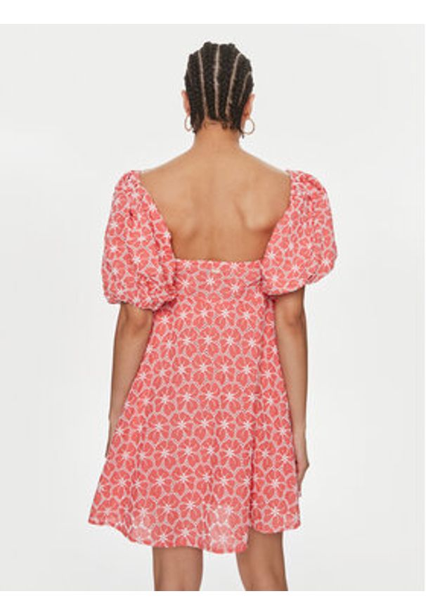 Fracomina Sukienka letnia FS24SD1009W40401 Koralowy Regular Fit. Kolor: pomarańczowy. Materiał: bawełna. Sezon: lato