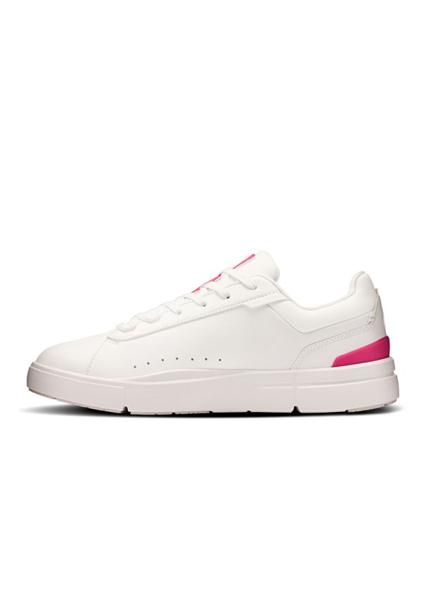 On - Sneakersy damskie ON The Roger Advantage White | Pink. Okazja: na spacer, na co dzień. Kolor: biały. Materiał: skóra. Szerokość cholewki: normalna. Sport: tenis, turystyka piesza