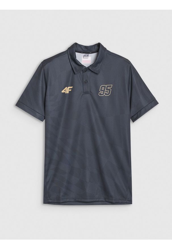 4f - 4F Koszulka polo szybkoschnąca męska 4F x Bartosz Zmarzlik - czarna 3XL. Typ kołnierza: polo. Kolor: czarny. Materiał: włókno, dzianina, materiał, syntetyk. Długość rękawa: krótki rękaw. Długość: krótkie. Wzór: gładki, nadruk, ze splotem