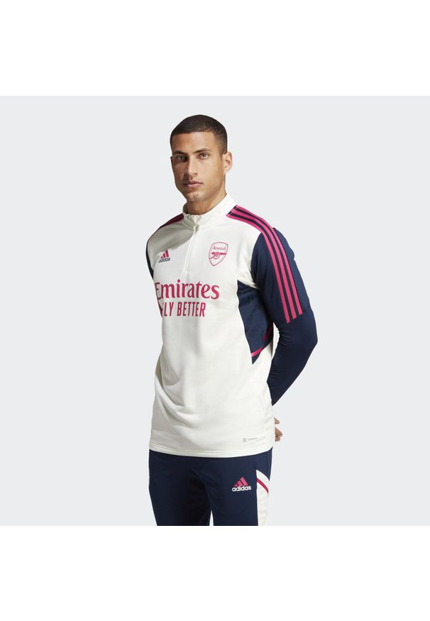 Adidas - Arsenal Condivo 22 Training Top. Kolor: biały, wielokolorowy, niebieski. Materiał: materiał. Długość rękawa: długi rękaw. Długość: długie