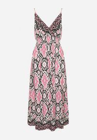 Born2be - Czarna Taliowana Sukienka z Wiskozy na Regulowanych Ramiączkach z Gumką w Pasie Zenadea. Okazja: na co dzień. Kolor: czarny. Materiał: wiskoza. Długość rękawa: na ramiączkach. Sezon: lato. Styl: wizytowy, casual #5