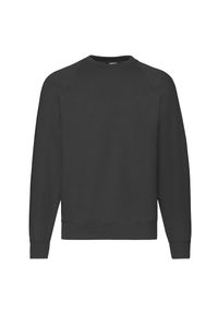 FRUIT OF THE LOOM - Męska Klasyczna Bluza Raglanowa. Kolor: czarny. Długość rękawa: raglanowy rękaw
