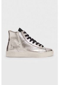 AllSaints trampki skórzane TANA damskie kolor srebrny WF543X. Nosek buta: okrągły. Zapięcie: sznurówki. Kolor: srebrny. Materiał: skóra. Styl: klasyczny #1