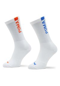 Puma Zestaw 2 par wysokich skarpet damskich Women Slouch Sock 2P 938005 Biały. Kolor: biały. Materiał: materiał, bawełna