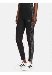 Adidas - adidas Legginsy Seasonal Essentials Print 3-Stripes KS7984 Czarny Slim Fit. Kolor: czarny. Materiał: bawełna. Wzór: nadruk #1