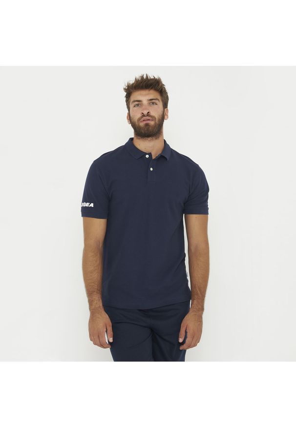 LEGEA - Polo męskie ARIETE. Typ kołnierza: polo. Kolor: niebieski. Styl: sportowy