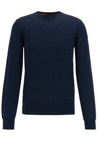 BOSS - Boss Sweter Kabiron 50446540 Granatowy Slim Fit. Kolor: niebieski. Materiał: bawełna #4