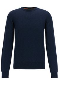 BOSS - Boss Sweter Kabiron 50446540 Granatowy Slim Fit. Kolor: niebieski. Materiał: bawełna