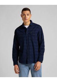 Lee - MĘSKA KOSZULA MATERIAŁOWA LEE WORKER SHIRT INDIGO L68HKPDK 112117138. Materiał: materiał #1