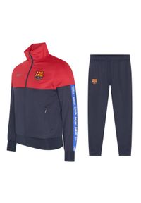 Dres piłkarski dziecięcy FC Barcelona 24/25. Kolor: czerwony, wielokolorowy, niebieski. Materiał: dresówka